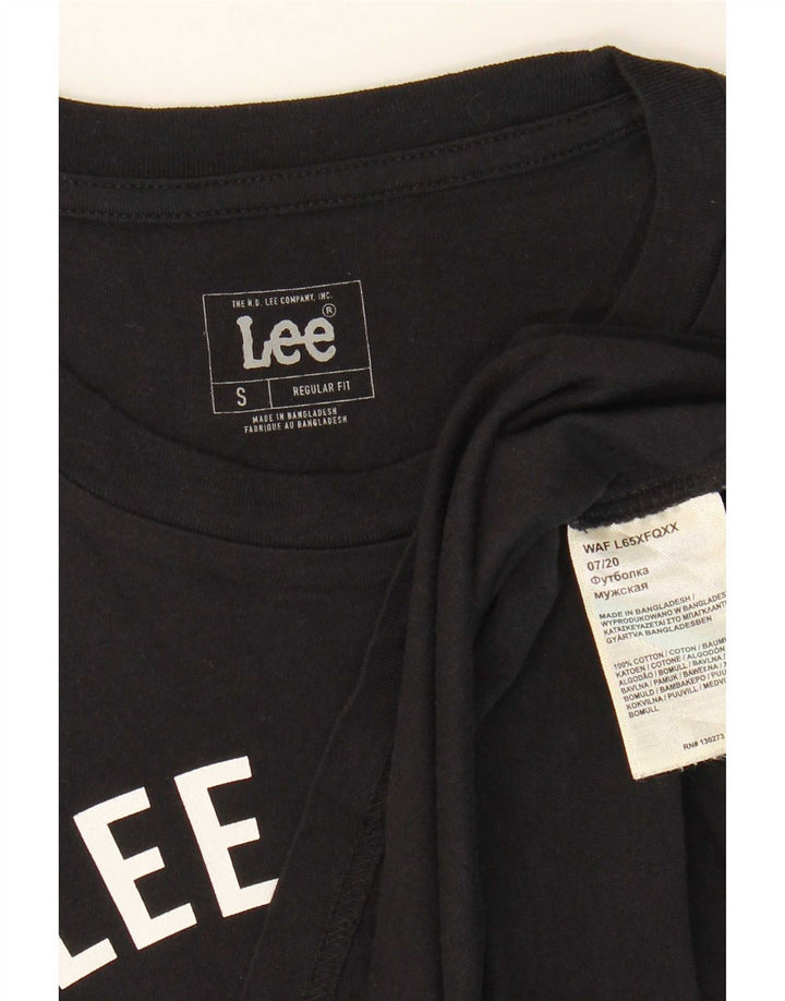 Camiseta masculina Lee de ajuste regular com estampa gráfica pequena de algodão preto