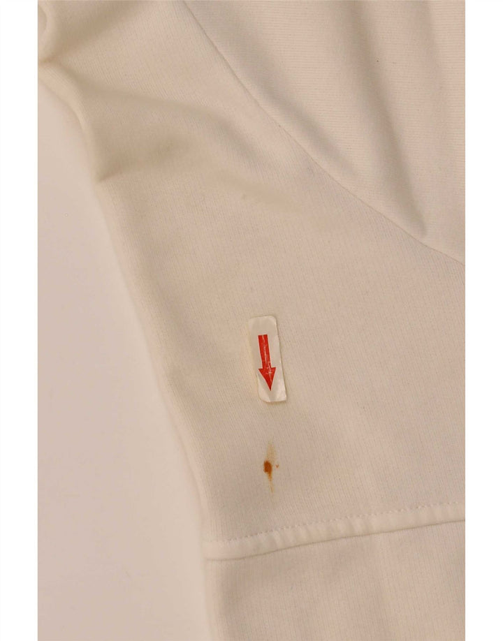 Nike Womens Tracksuit Top Jacket UK 10/12 Médio Algodão Branco