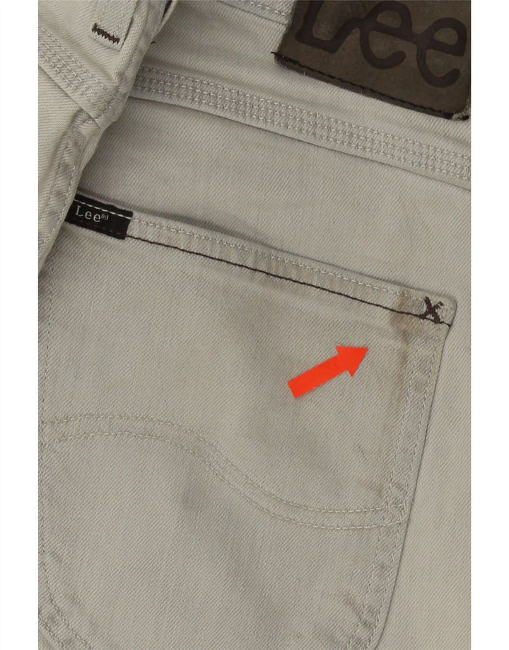 Shorts jeans curtos Lee masculino com 5 bolsos W32 algodão cinza médio