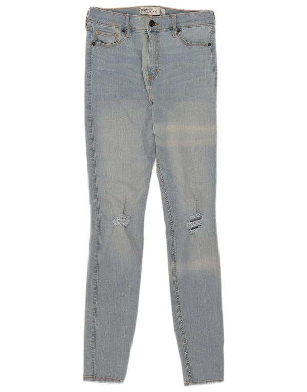 Abercrombie & Fitch Calça jeans feminina cintura alta super skinny W27 L31 algodão azul