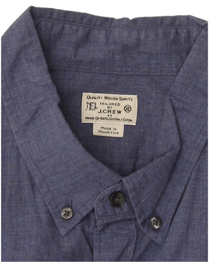 Camisa masculina J. CREW XL azul algodão