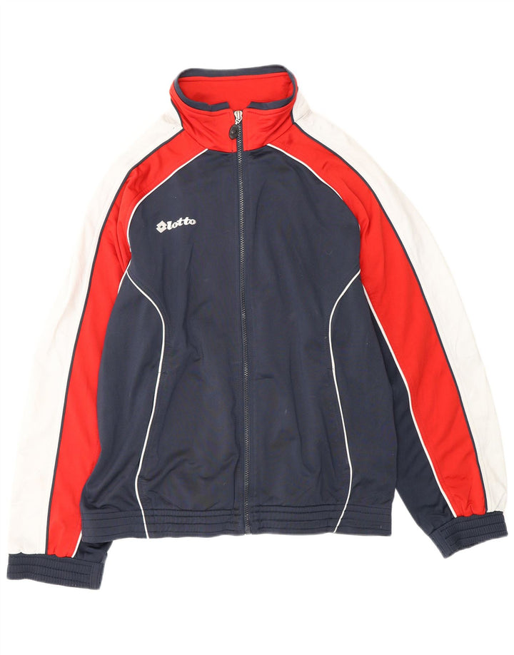LOTTO Mens Treino Top Jaqueta Grande Azul Marinho Colourblock Poliéster