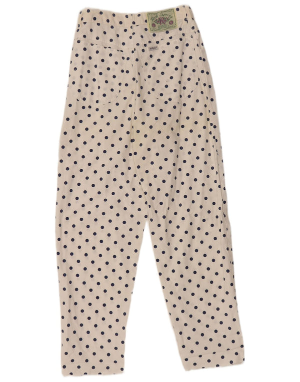 Calça casual feminina Rifle cintura alta cônica W24 L26 bolinhas brancas