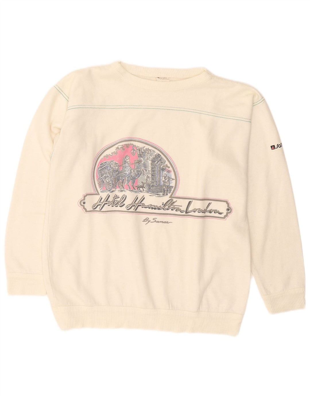 Suéter gráfico masculino SAMAR pequeno off white