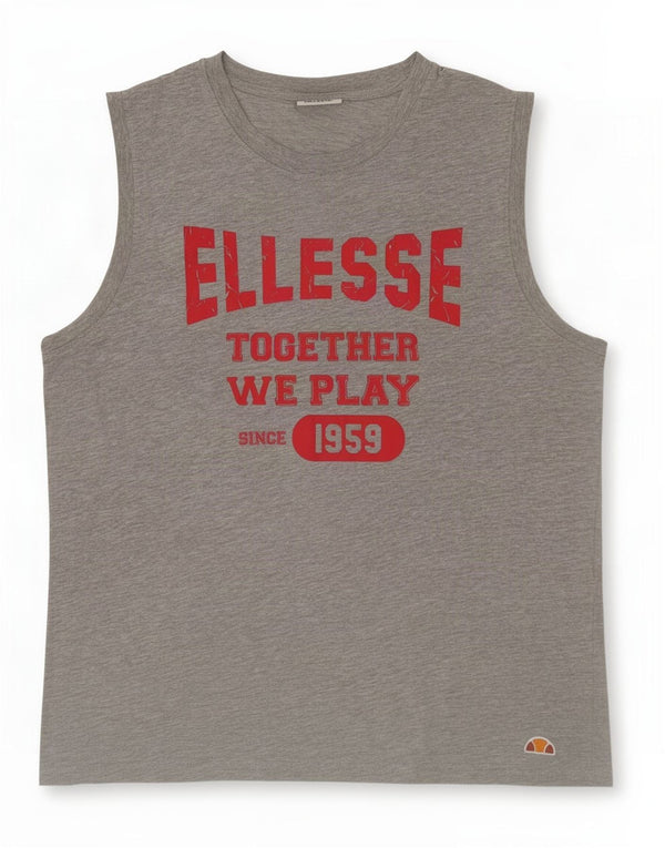 Ellesse Womens Graphic Vest Top UK 18 XL Cinza Algodão