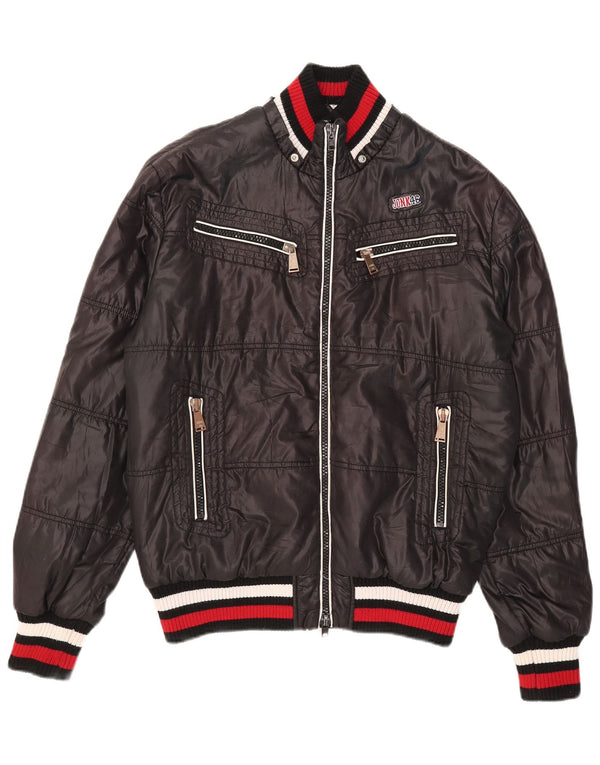 Jaqueta acolchoada masculina Jonk 46 UK 44 2XL poliéster colorblock preto