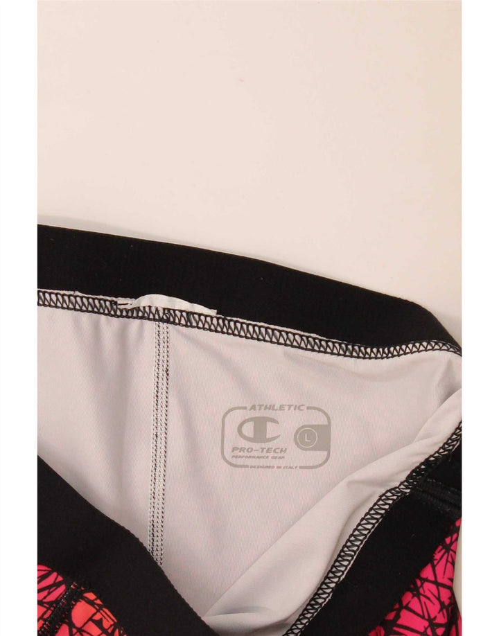 Leggings Capri Femininas com Padrão Abstrato Champion UK 16 Grande Rosa