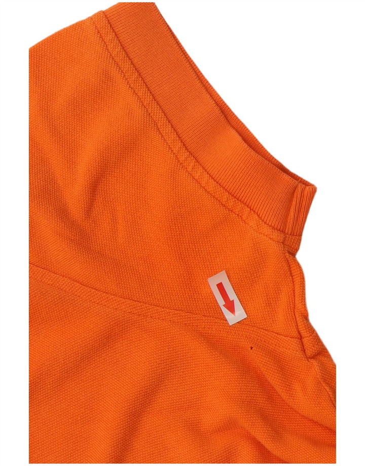 Camisa polo masculina Tommy Hilfiger pequena laranja algodão