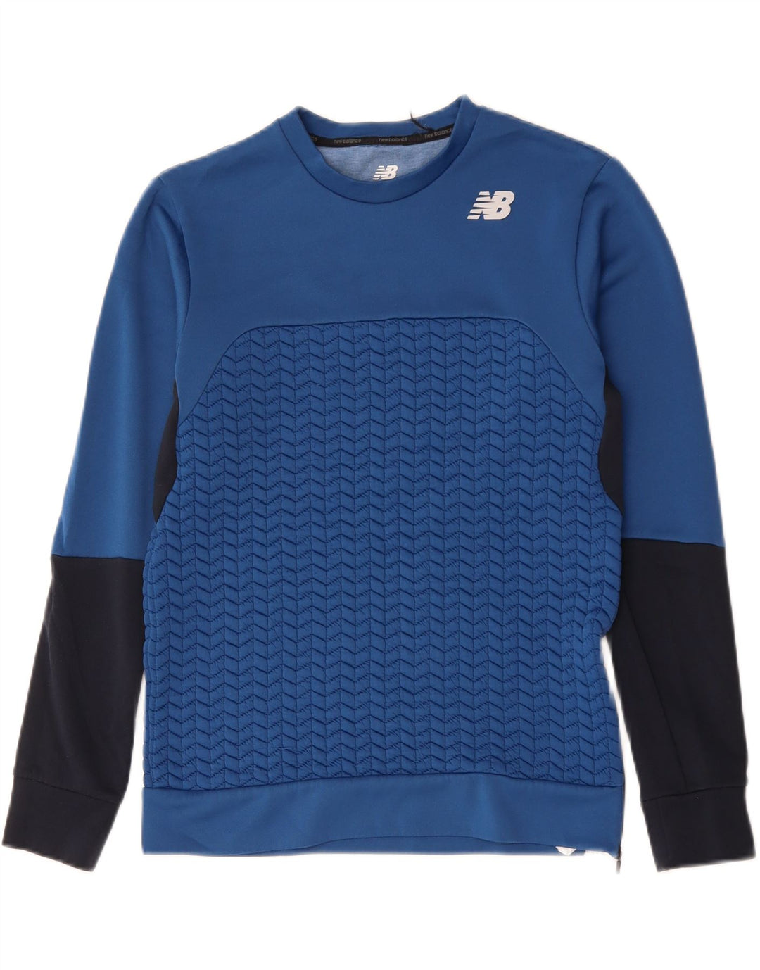 Moletom masculino NEW BALANCE Jumper pequeno azul colorblock poliéster