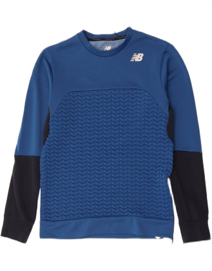 Moletom masculino NEW BALANCE Jumper pequeno azul colorblock poliéster