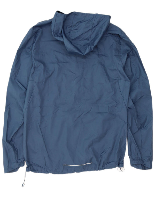 Adidas Mens Hooded Rain Jacket UK 38 Médio Azul Marinho Poliéster