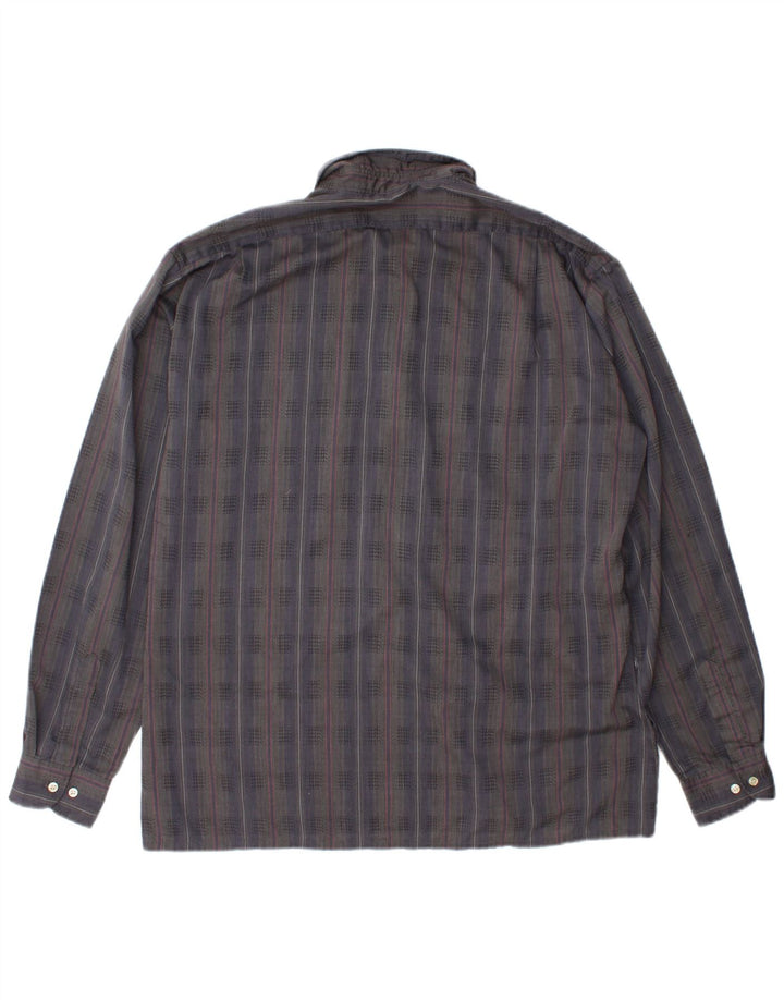 Camisa masculina Cacharel tamanho 41 grande listrada cinza
