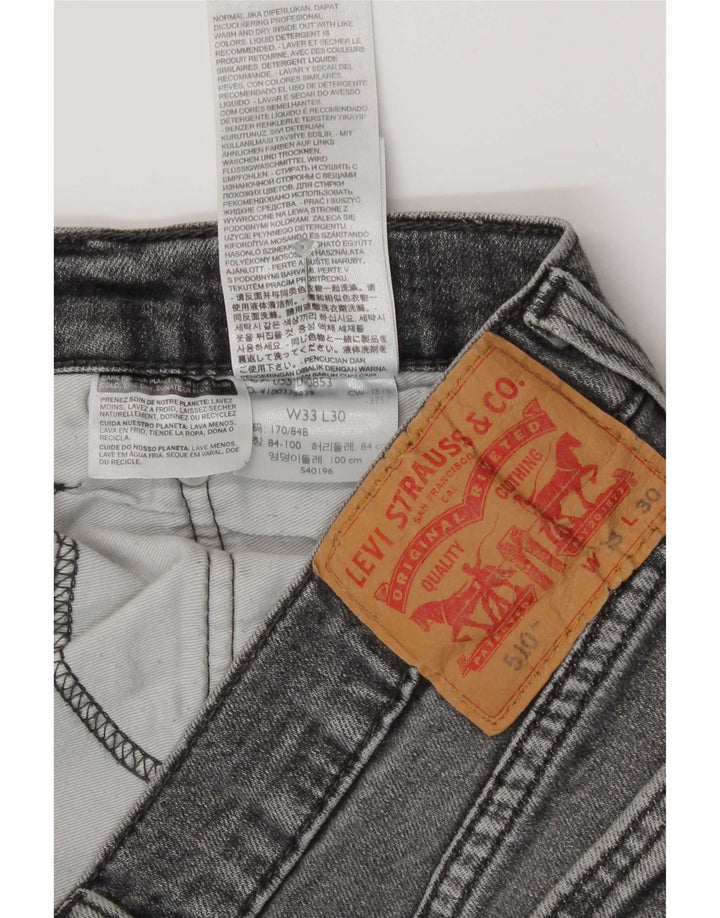 Levi's Masculino 511 Skinny Jeans W33 L27 Cinza Algodão