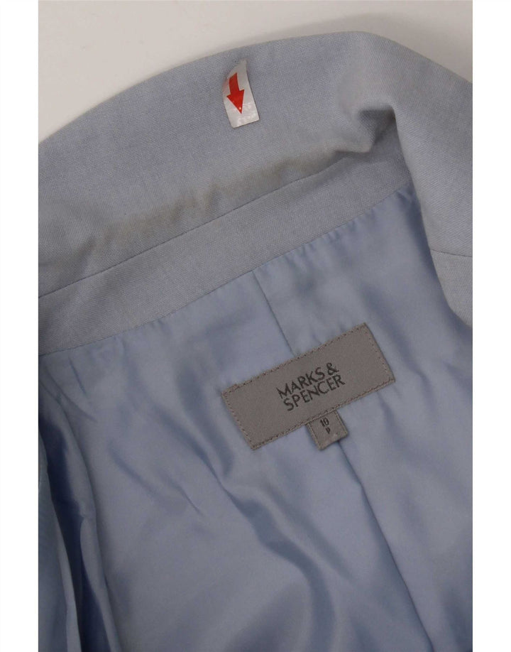 Jaqueta blazer feminina de 2 botões Marks & Spencer Reino Unido 10 pequena azul