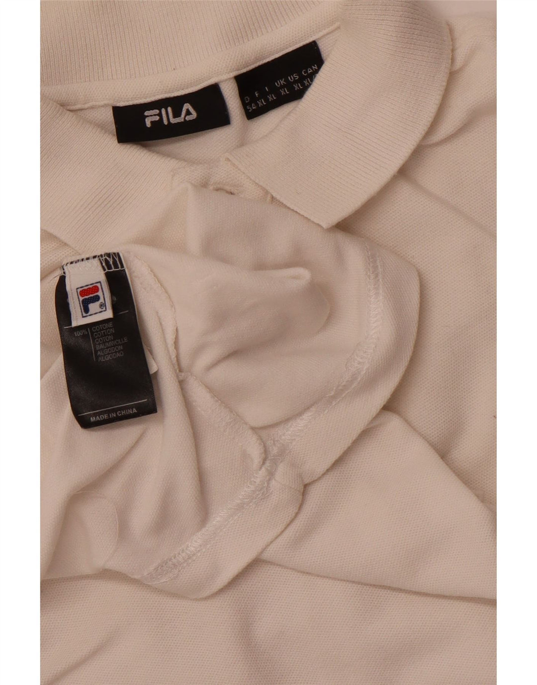 Camisa polo masculina FILA XL em algodão branco