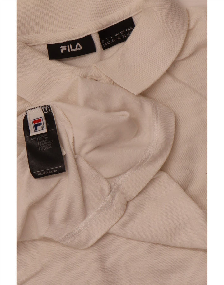 Camisa polo masculina FILA XL em algodão branco