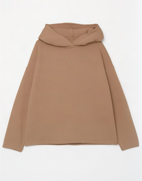 Suéter feminino Jack Wills com capuz grande e grande Reino Unido 12 médio bege