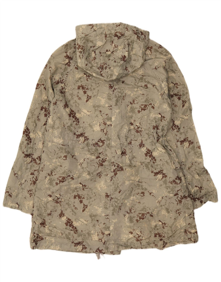 Jaqueta Parka com capuz feminina Topshop Reino Unido 8 poliéster camuflado verde pequeno