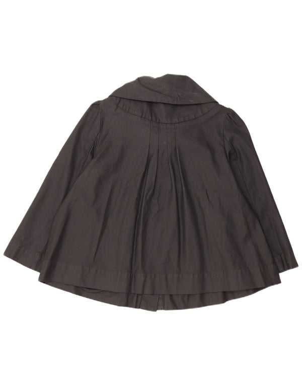 Jaqueta bomber feminina Topshop manga 3/4 Reino Unido 14 grande algodão preto