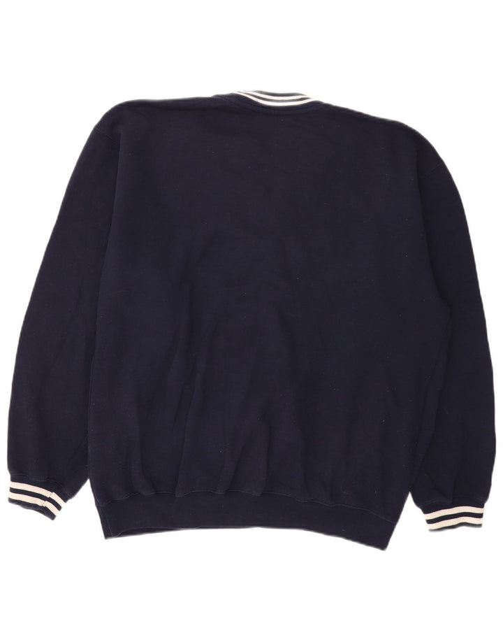 Reebok masculino gráfico moletom jumper médio azul marinho poliéster