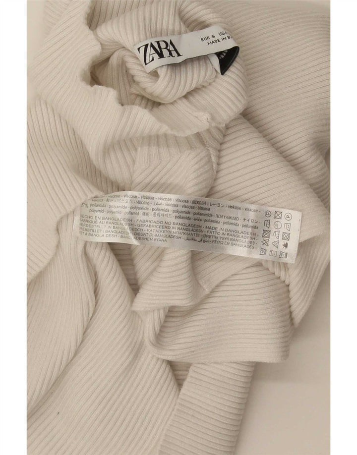 Colete feminino Zara UK 8 pequeno viscose branca