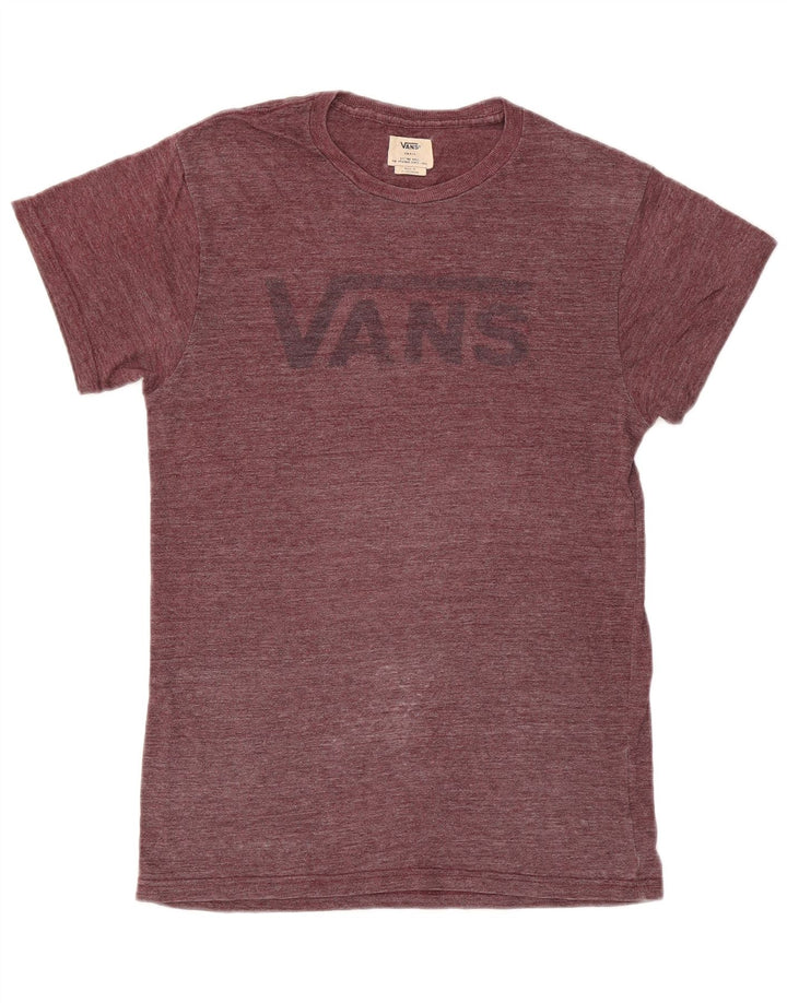 Camiseta Vans masculina gráfica pequena Borgonha manchada