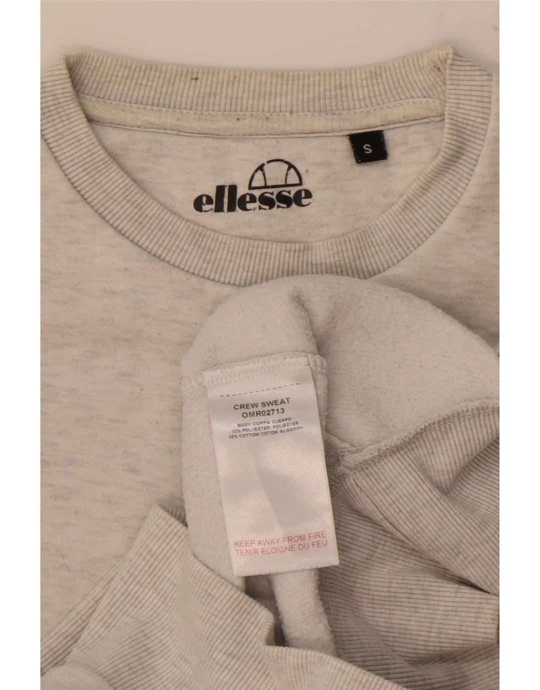 Ellesse moletom masculino gráfico jumper pequeno poliéster manchado cinza