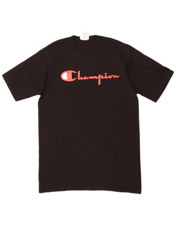 Camiseta masculina estampada Champion grande algodão preto
