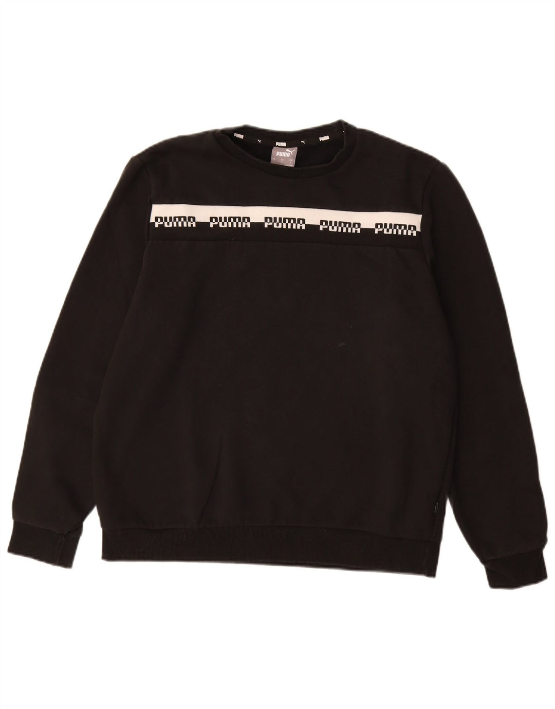 PUMA moletom gráfico masculino jumper grande algodão preto