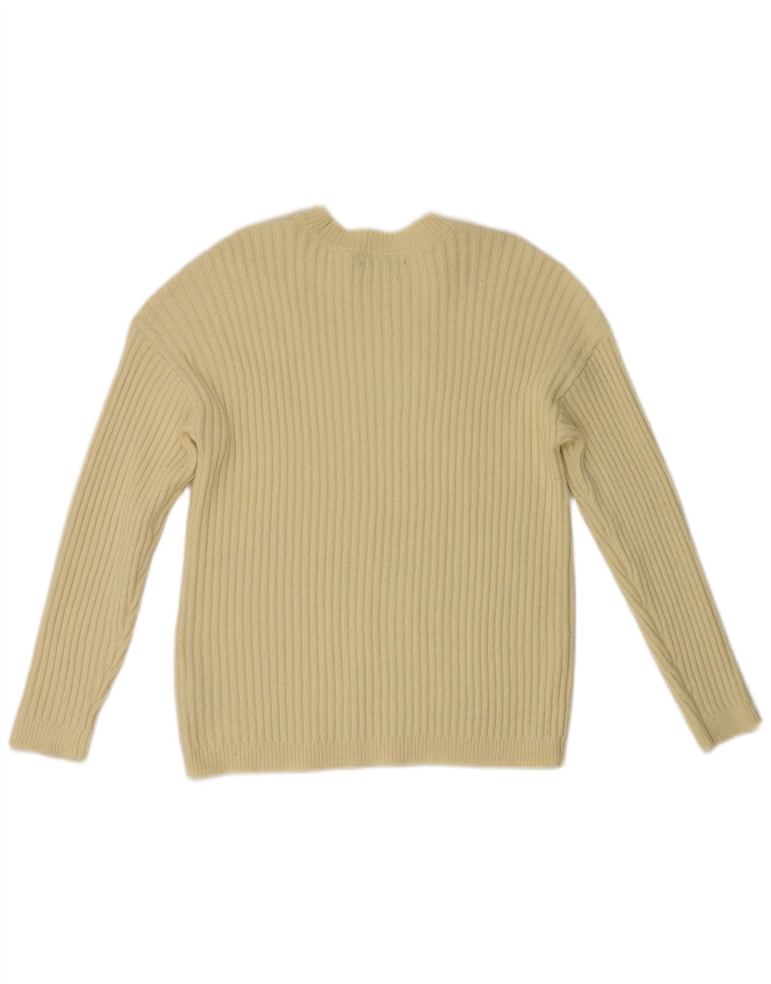 Suéter feminino Marks & Spencer com gola redonda Reino Unido 14 médio amarelo