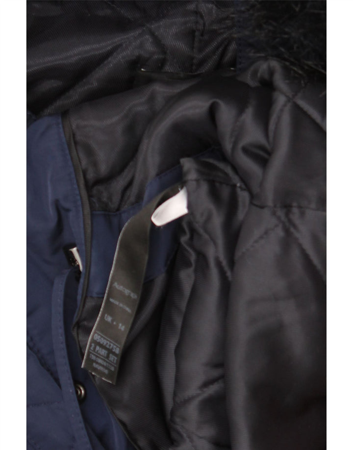 Jaqueta parka feminina com capuz autograph MARKS & SPENCER Reino Unido 14 grande azul marinho