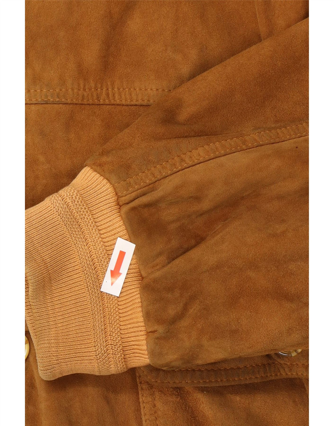 Jaqueta bomber masculina vintage de camurça Reino Unido 42 XL couro bege