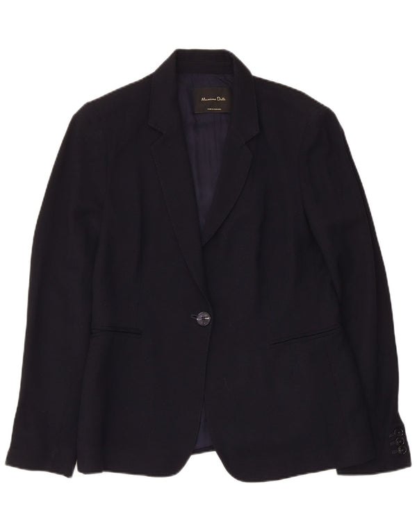 Jaqueta blazer feminina Massimo Dutti com 1 botão EU 40 médio azul marinho viscose