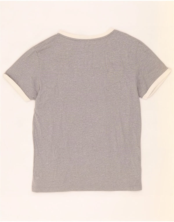 Tommy Hilfiger Camiseta masculina gráfica top pequeno cinza colorblock algodão