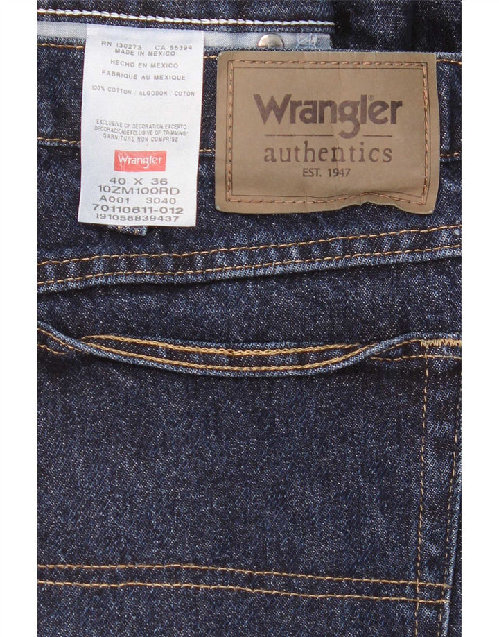Wrangler Mens Straight Jeans W40 L36 Azul Marinho Algodão