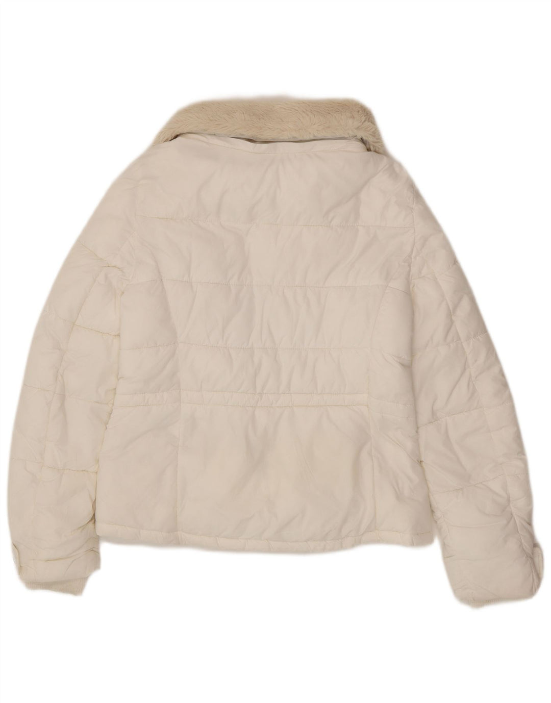 Jaqueta acolchoada feminina Zara UK 6 XS poliamida branca