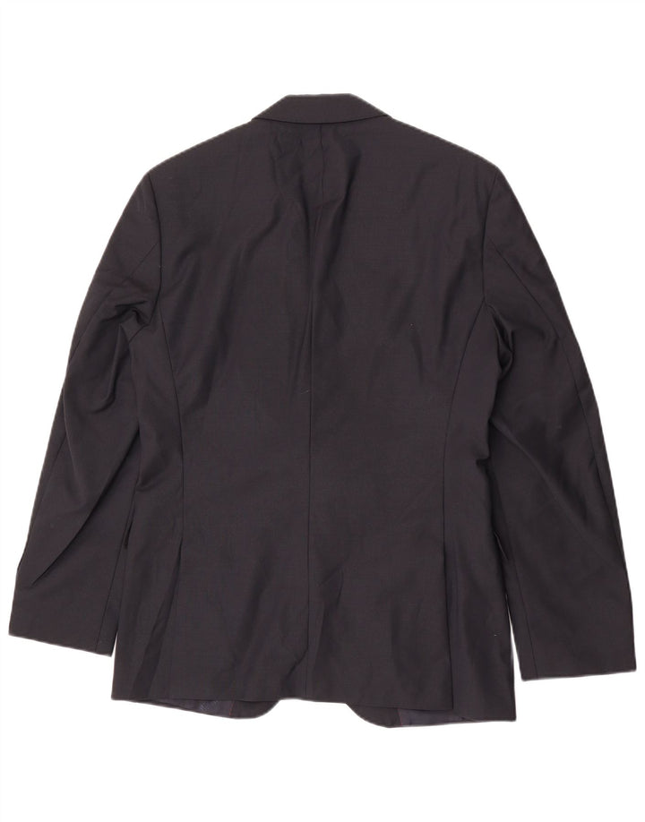 Jaqueta Blazer Masculina Hugo Boss com 2 Botões Reino Unido 46 Pequena Viscose Azul Marinho