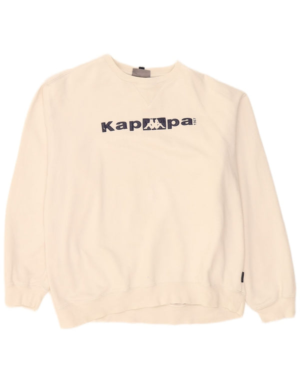 Moletom gráfico masculino Kappa Jumper XL algodão branco