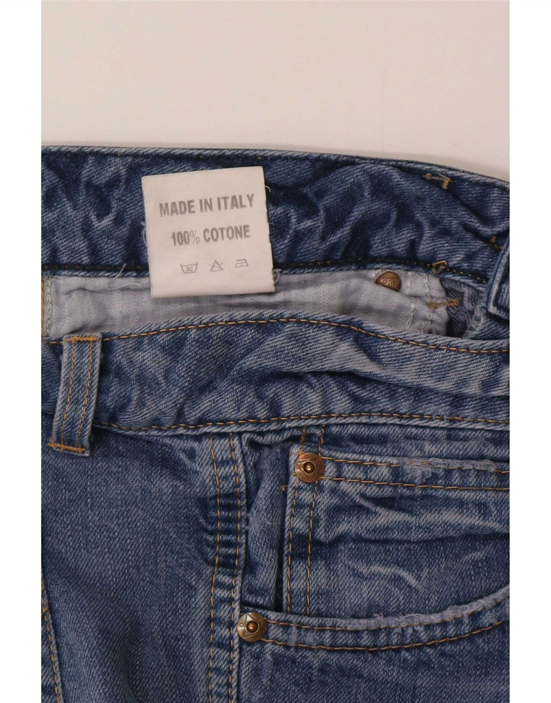 Calça jeans reta feminina Roy Rogers W30 L34 algodão azul