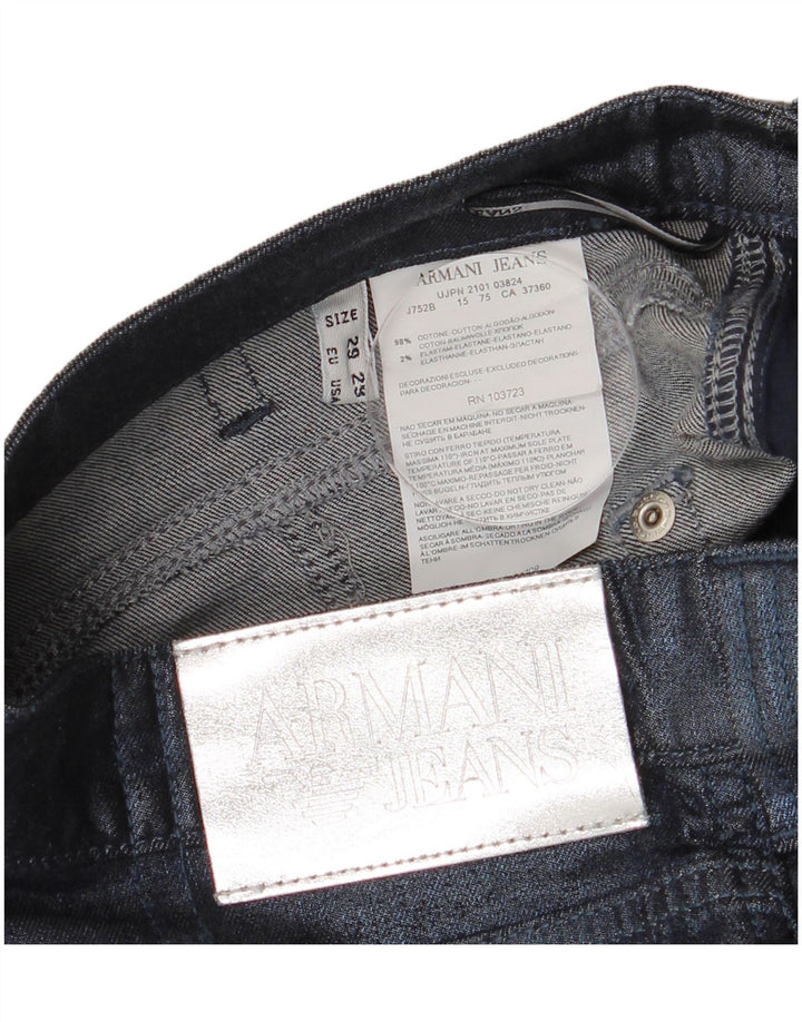 Armani Womens Slim Jeans W29 L32 Azul Marinho Algodão