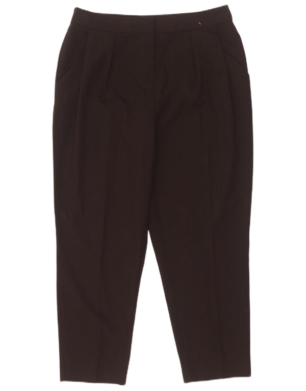 Calça feminina Topshop cintura alta com pregas UK 14 grande W30 L25 preta