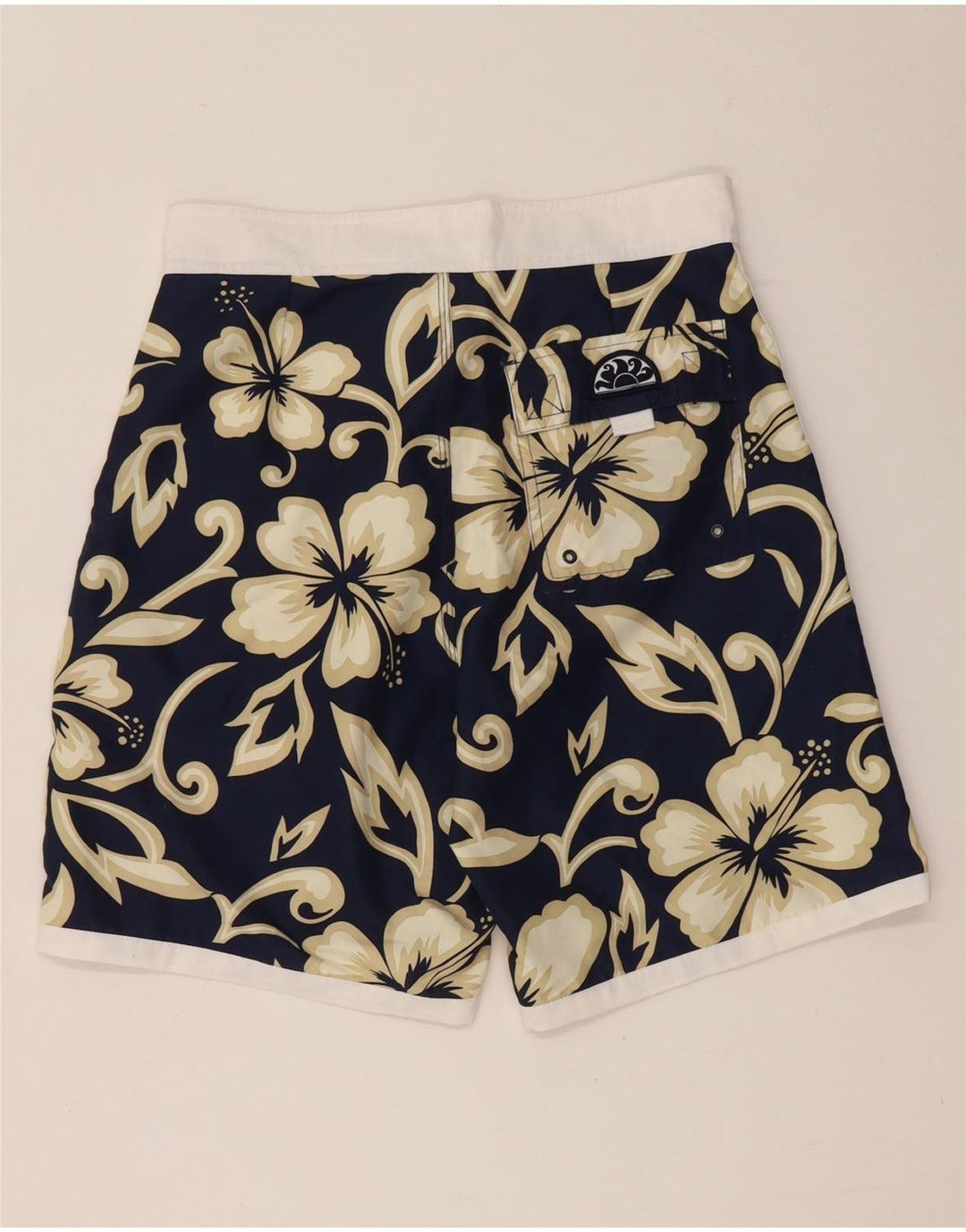 Shorts de natação masculino Sundek pequeno poliéster floral azul marinho