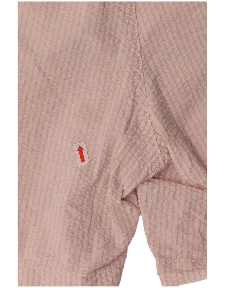 POLO RALPH LAUREN Shorts de natação masculino médio rosa algodão listrado
