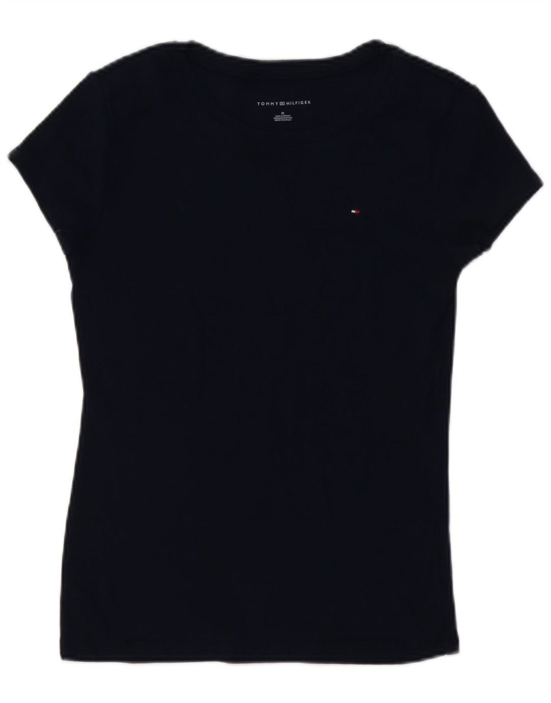 Camiseta feminina TOMMY HILFIGER UK 12 algodão azul marinho médio