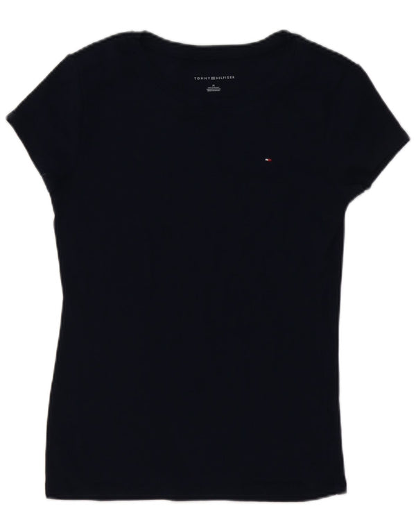 Camiseta feminina TOMMY HILFIGER UK 12 algodão azul marinho médio