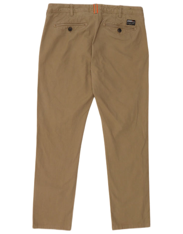 Calça Chino Superdry Masculina Slim W31 L28 Algodão Bege