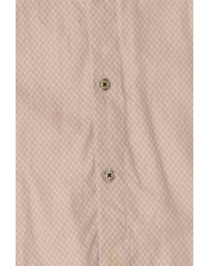 Camisa masculina Ted Baker tamanho 6 2XL algodão geométrico rosa