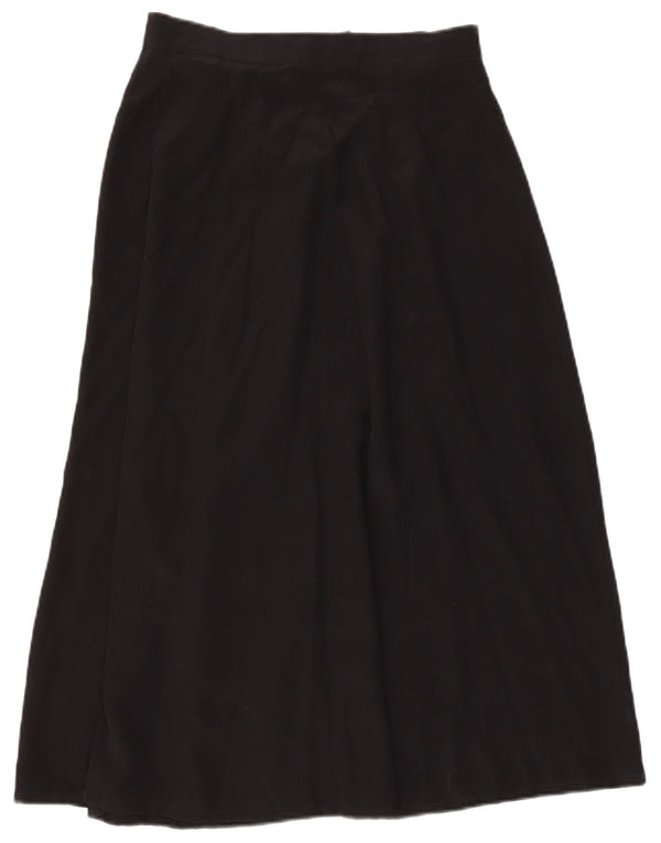 Saia feminina Marella UK 12 médio W28 seda preta