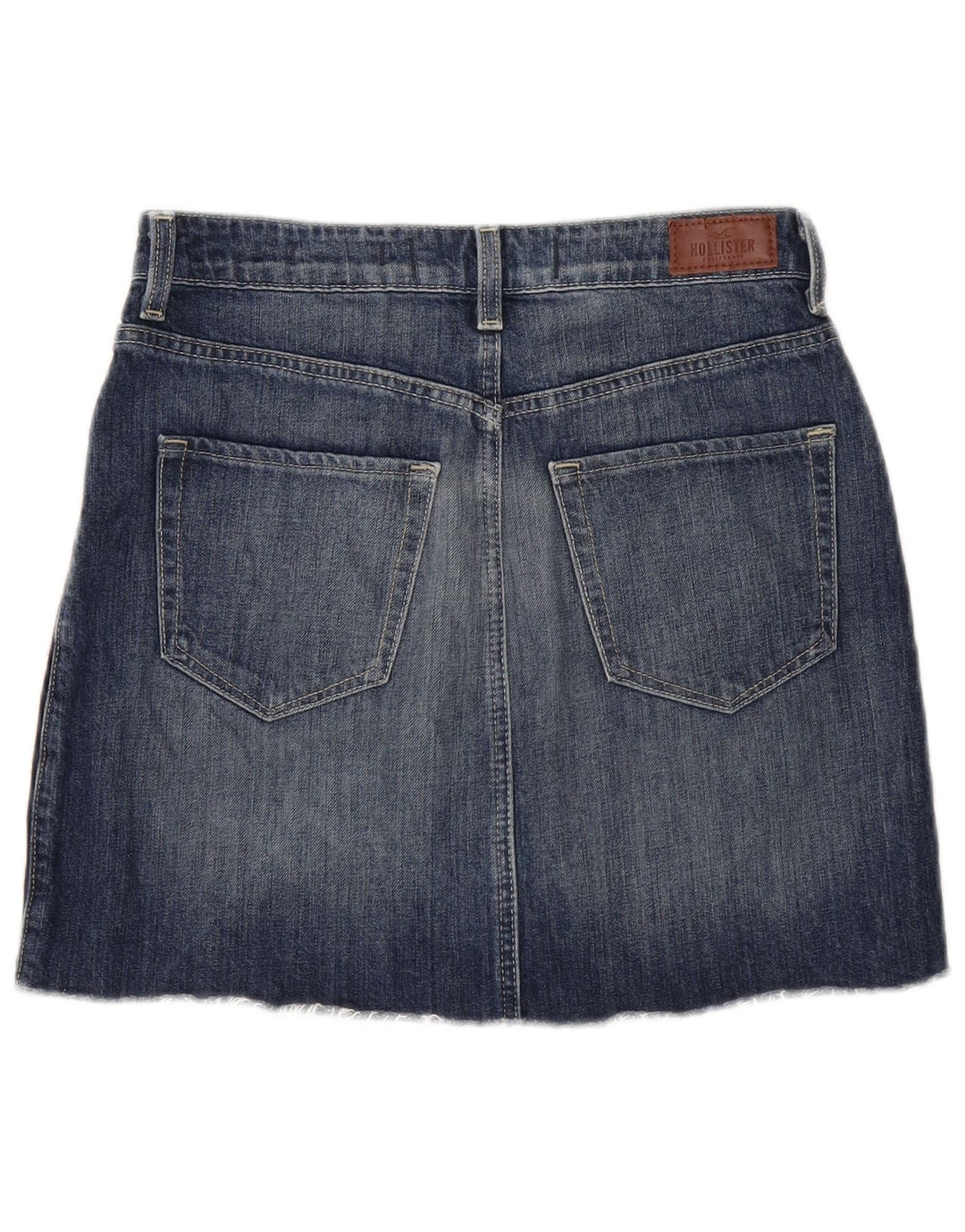 Mini saia jeans feminina Hollister W28 algodão azul médio
