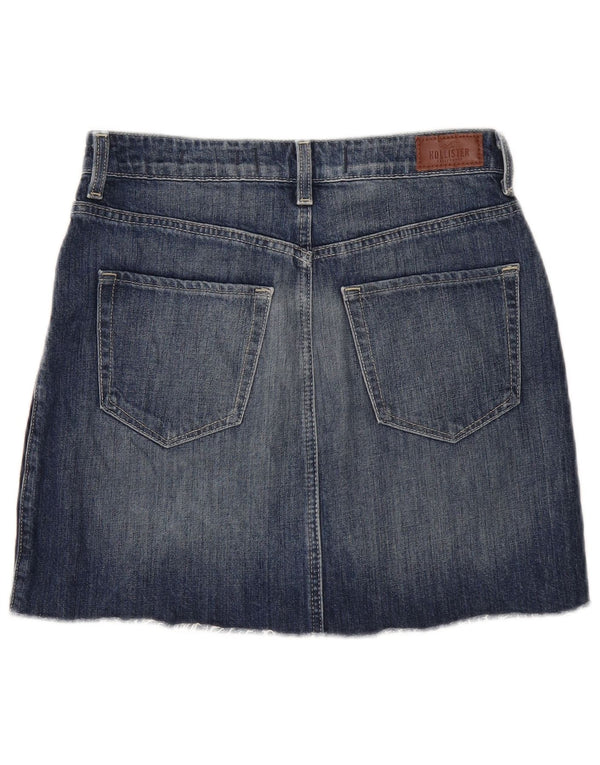 Mini saia jeans feminina Hollister W28 algodão azul médio